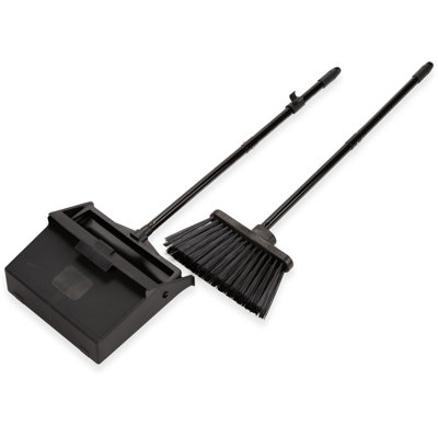 Adjustable Broom and Dustpan Set with Replaceable Head