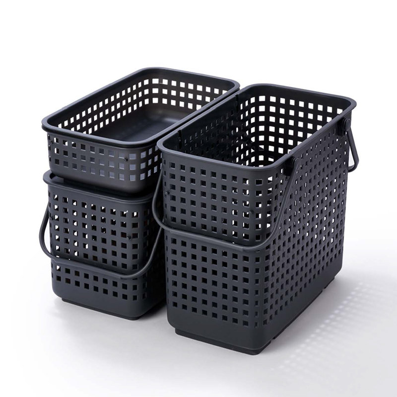 Panier fourre-tout en plastique Like-it, Gris, H 10,63 po x l 10,9 po x P 17,91 po