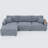 Deitz L-Shaped Corduroy Sectional Sofa with Hidden Storage & Pillows-114499581-114499579