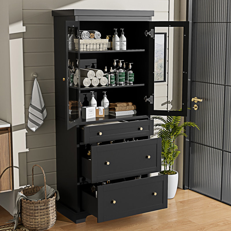 Freestanding Bathroom Cabinet With Adjustable Shelves