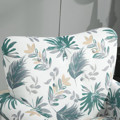 Mid-Century Modern Wingback Accent Armchair with Sturdy Wood Legs