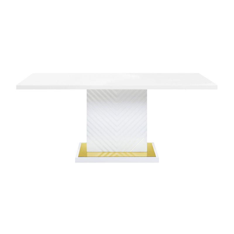 Table de salle à manger Heusain, Blanc ultrabrillant