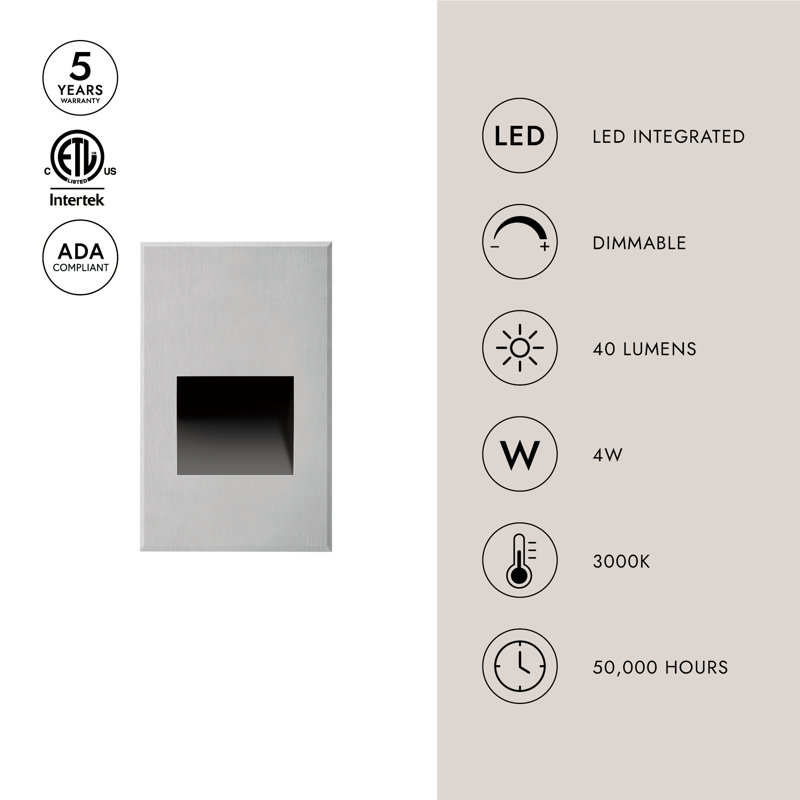 Sonic LED Step Light, Brushed Nickel, 120V