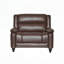 Fauteuil inclinable manuel en similicuir avec porte-gobelets et dossier réglable, pieds en bois massif