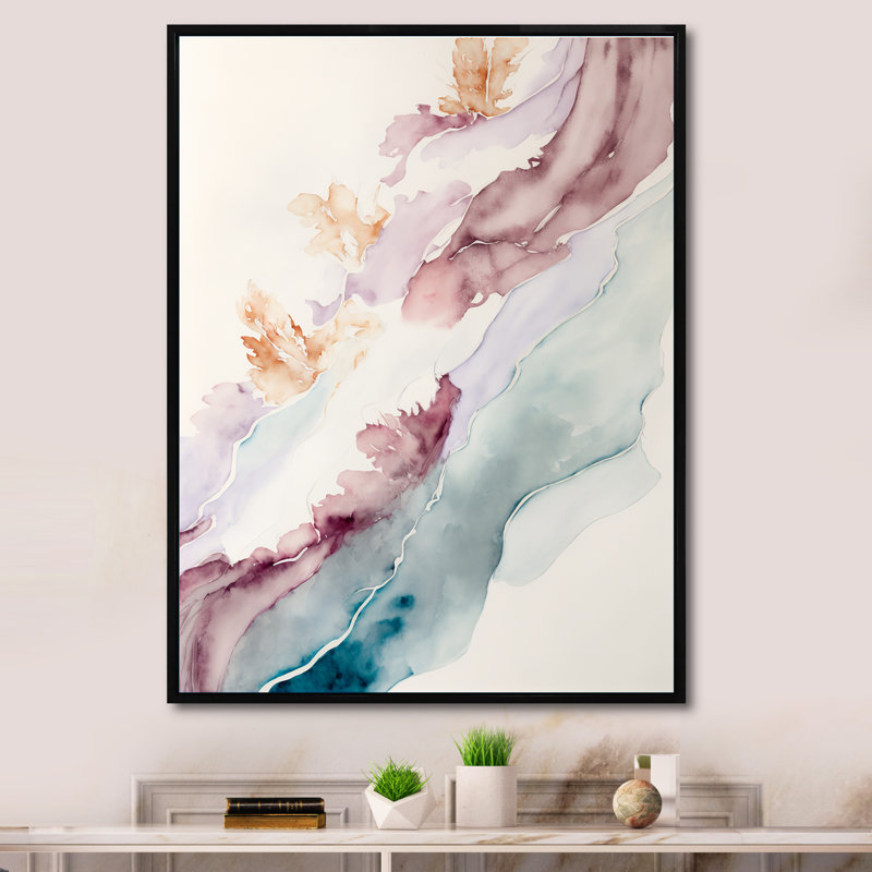 «Sudden Solitude In Elevated Blush II», reproduction sur toile, H 32 po x l 16 po x P 1 po, Toile avec cadre flottant or