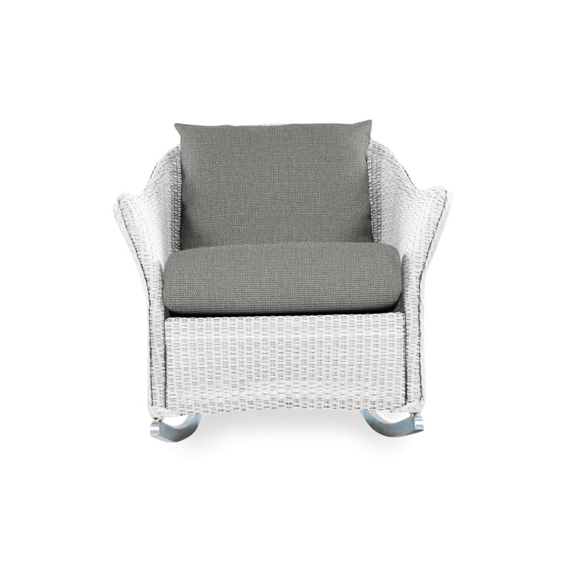 Weekend Retreat Outdoor Rocker Chair, Flagship Lapis Sunbrella®, White