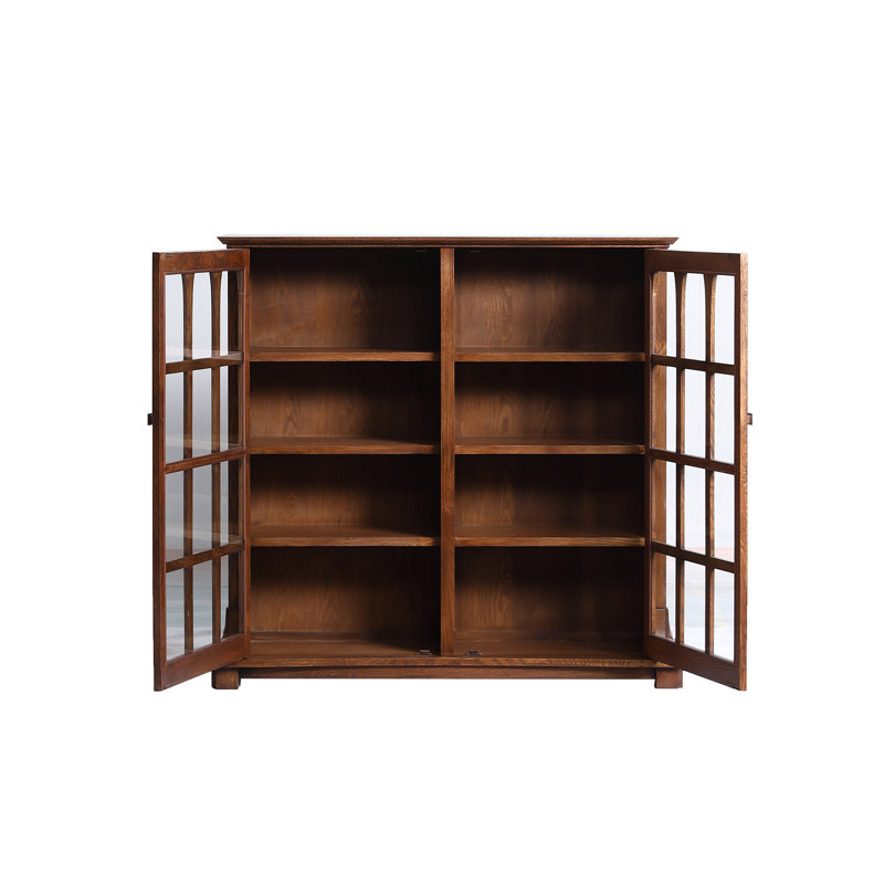 48" H x 51" W Solid Wood Standard Bookcase, Dark Brown