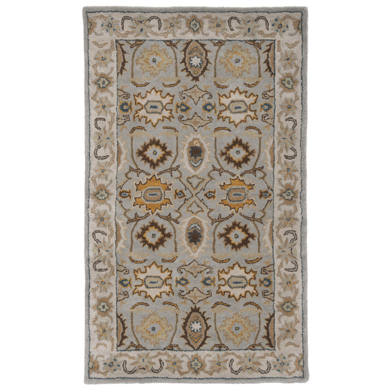 Tapis gris clair / beige en laine touffeté à la main Cranmore, Rectangle 3 pi x 5 pi