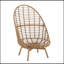 Chaise longue pivotante à haut dossier en osier Ellis