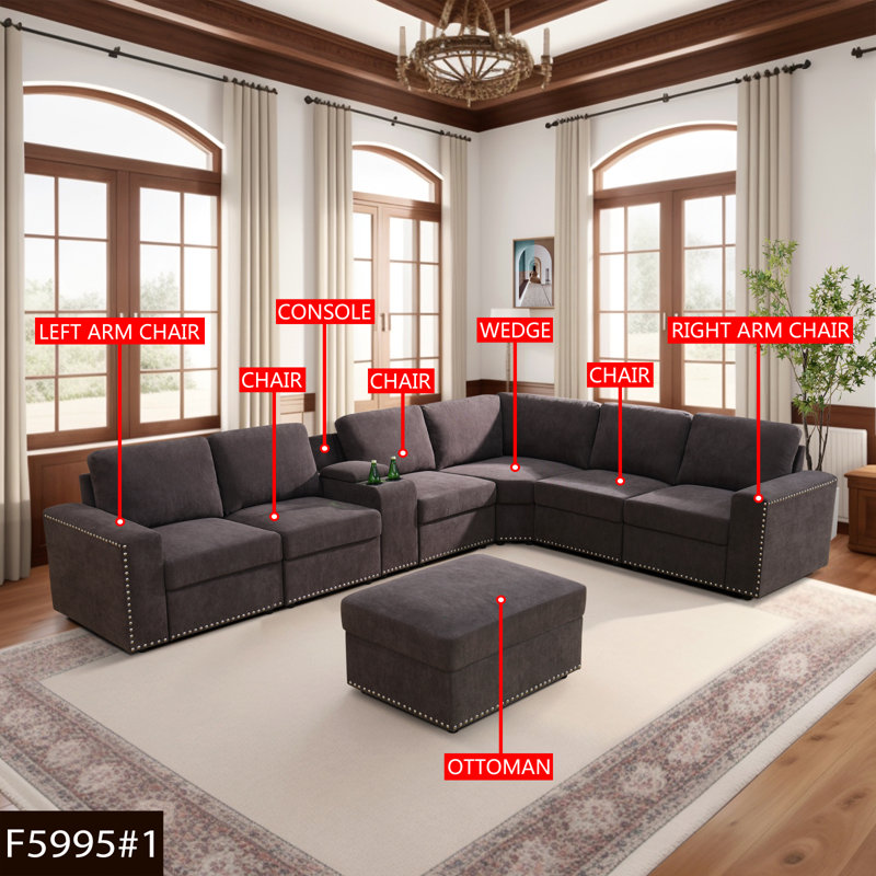 Lauralye 8-Pieces Variable Module Sectional Sofa Set