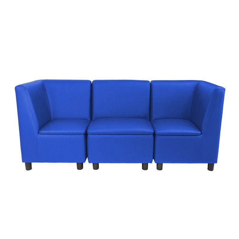 Kid Comfort Collective Modular Sectional, 3-Piece Set - Blue, Blue