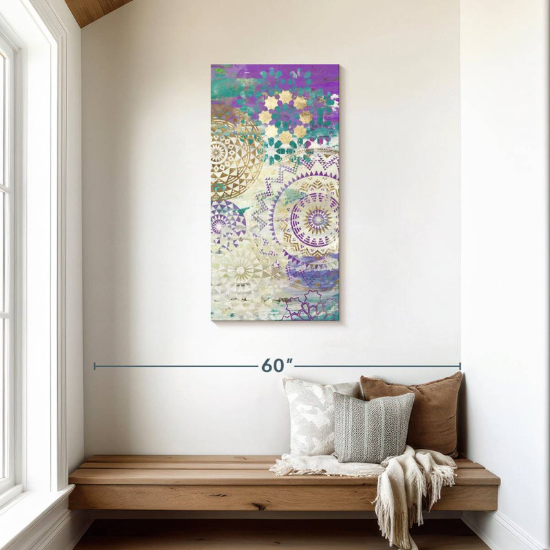 Mauve mosaïque II, H 42 po x l 21 po