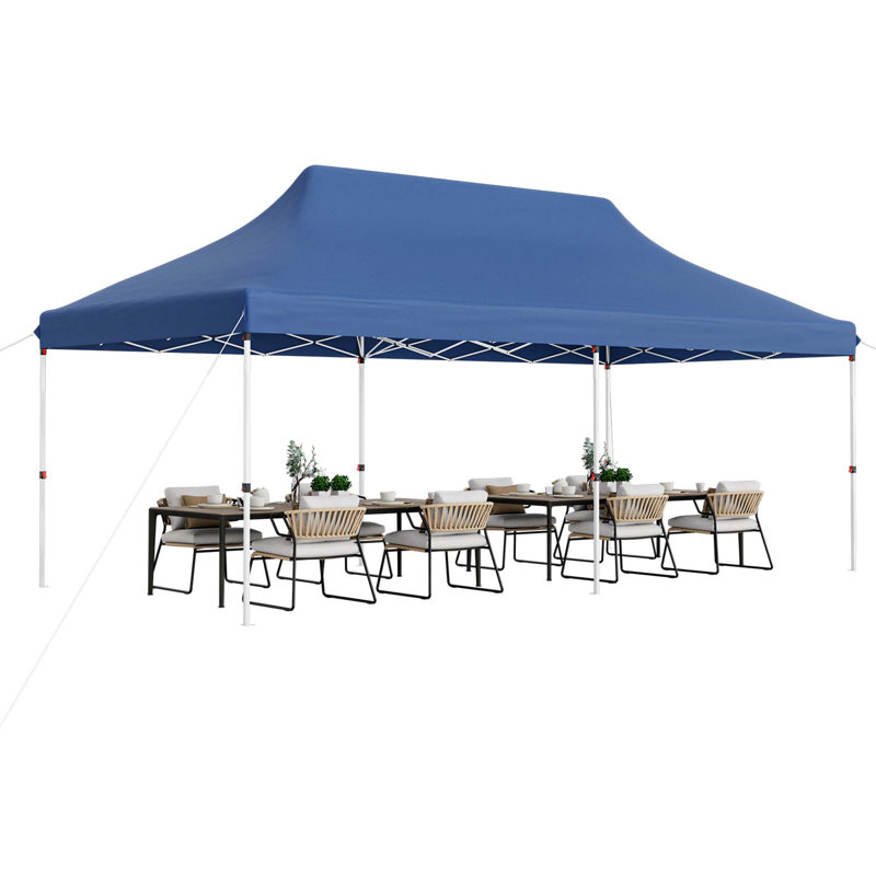 Costway 10 X 20 Ft Pop-up Canopy Upf50+ Sun Protection Tent With Carrying Bag Blue, Blue