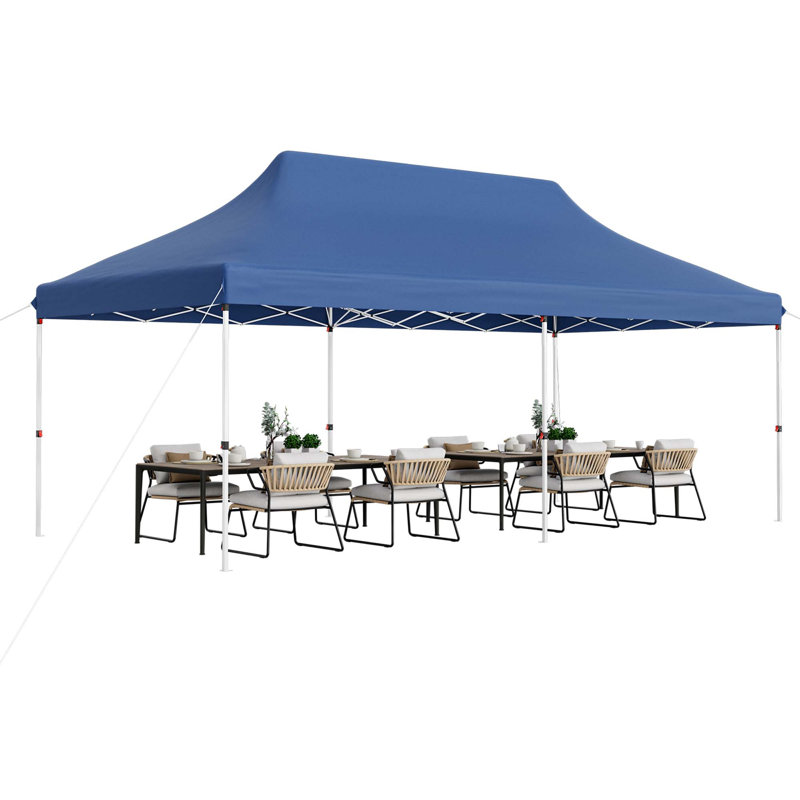 Tente de protection contre le soleil avec sac de transport bleu 10 x 20 pi Costway, Bleu