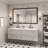 Molly Tempered Glass Metal Beveled Framed Wall Mounted Vanity Rectangular Mirror-108625544-108625529