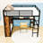 Metal Loft Bed with Wardrobe and Desk-96822141-96822137