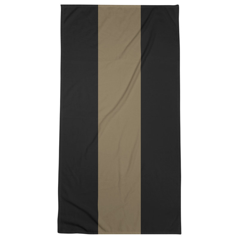 Lightweight Beach Towel, Poly/Cotton, Bath Towel, Black/Orange/Black