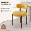 Dining Chairs Modern Teddy Fabric Upholstered Chairs with Curved Backrest and Black Metal Legs-938653895-937319351