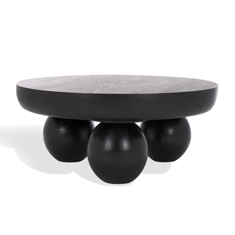 Hayliette Solid Wood Coffee Table, Black