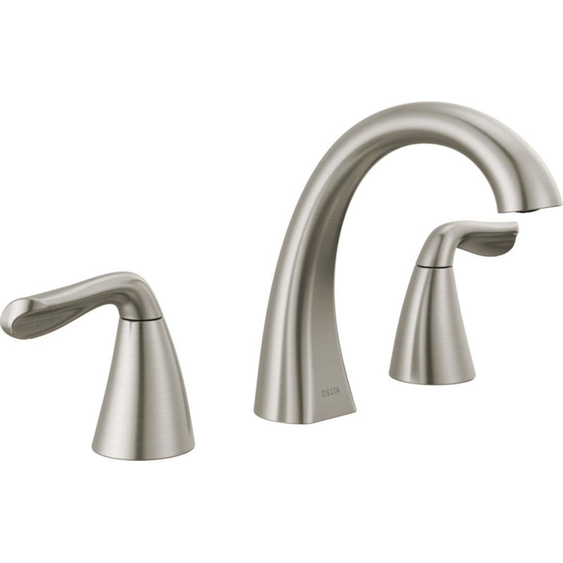 Arvo Widespread Bathroom Faucet 3 Hole, 2-handle Bathroom Sink Faucet with Drain Assembly, Spotshield Brushed Nickel