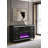 Lorient 8-Drawer LED Bedroom Flame Box Dresser Black