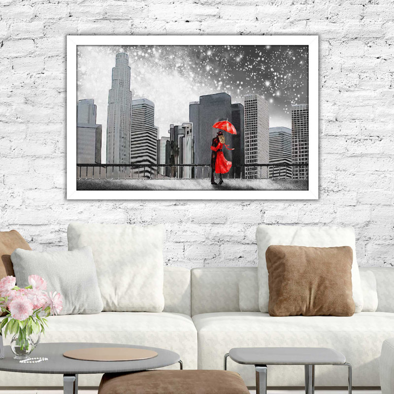 «Winter Romance», reproduction d'impression encadrée, H 21,5 po x l 27,5 po x P 0,75 po, Cadre blanc