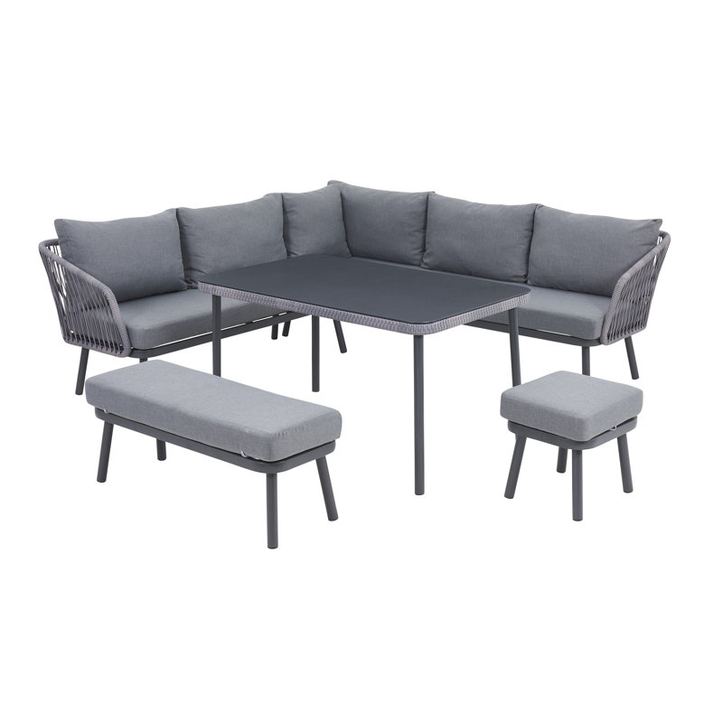 Schenevus Metal 8 - Person Seating Group with Cushions