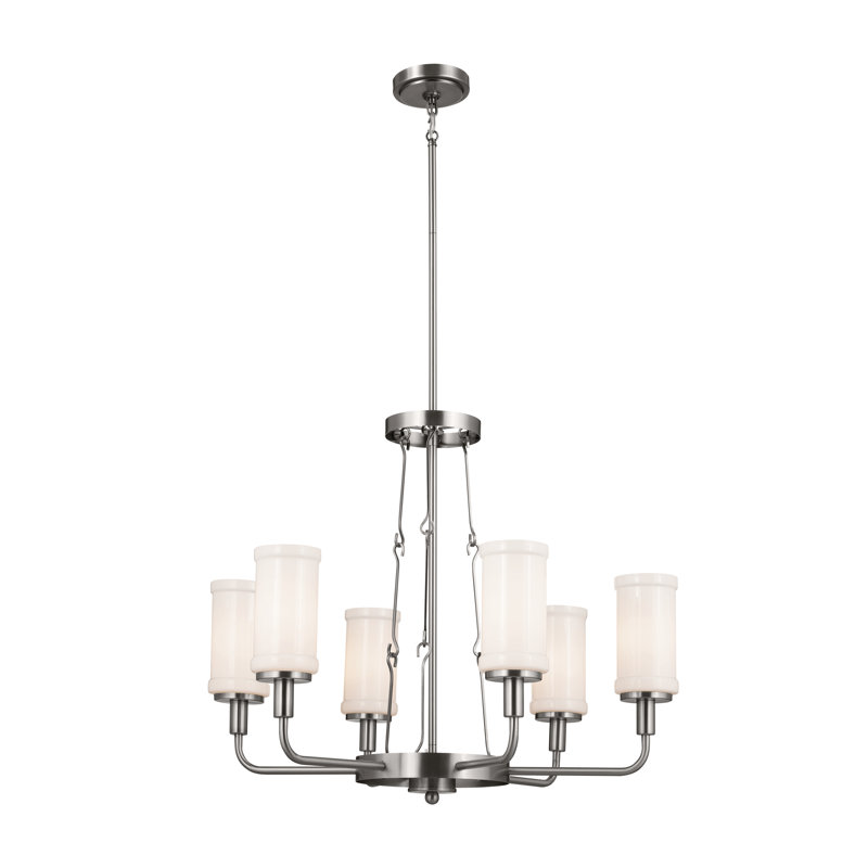 Vetivene 6 - Light Dimmable Classic / Traditional Chandelier, Classic Pewter