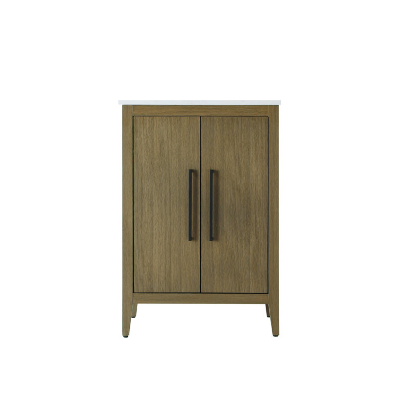 24 Inch Single Bathroom Vanity, Chestnut Brown