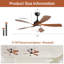 Ventilateur de plafond standard à 5 pales avec télécommande et lumière DEL Damecia-1314893223-1295427712