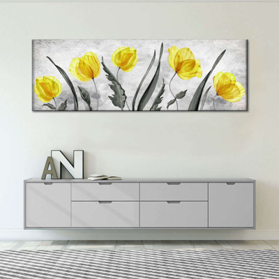 Tulipes jaune vif - impression sur toile tendue
