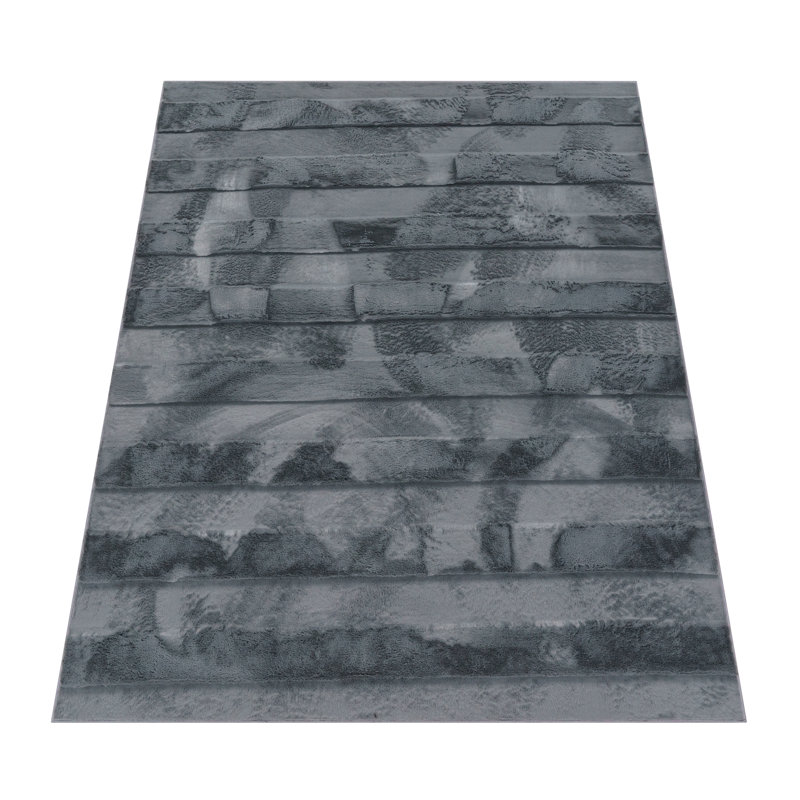 Pranvi Uniform Colour Area Rug, Rectangular 200cm x 280cm, Grey/Brown/Blue