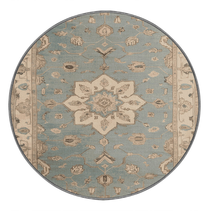 Tapis gris Tabriz lavable à la machine