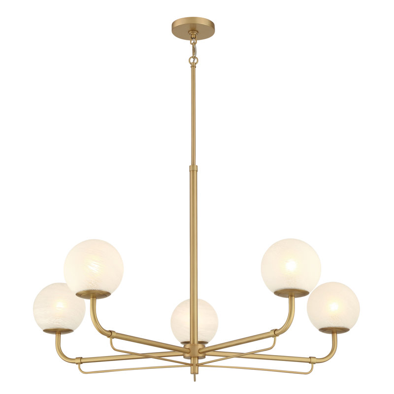 5 LIGHT CHANDELIER, Legacy Brass