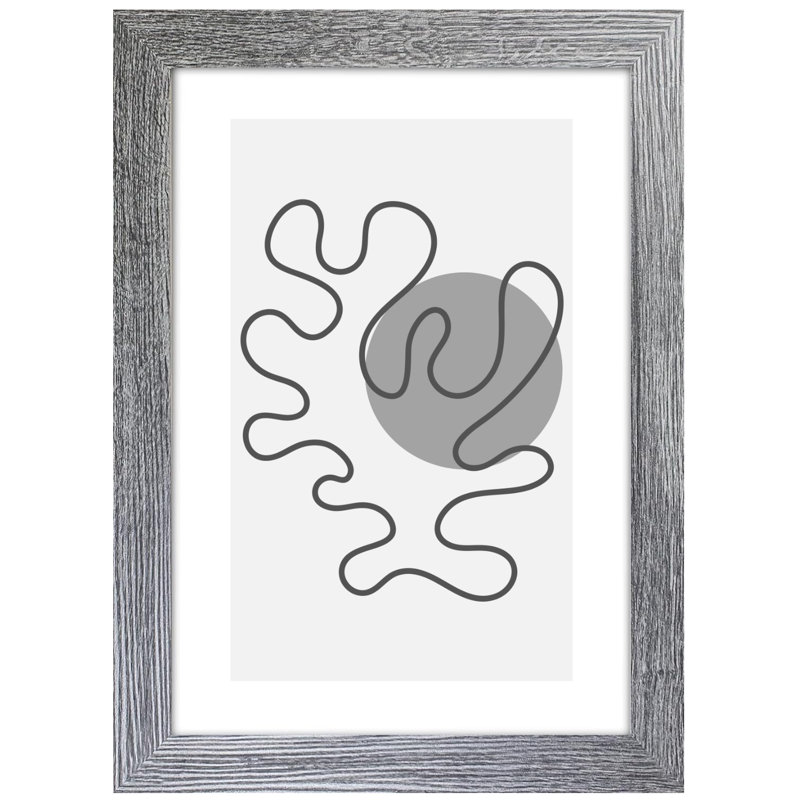 Picture Frame with Mat, Dark Grey