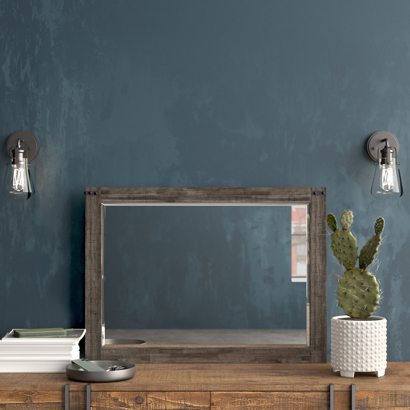 Miroir de commode biseauté rustique Keyes