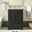 Ensemble de meuble-lavabo 24 po avec lavabo en céramique, armoire de rangement autoportante moderne avec poignées argentées, portes à fermeture douce-204068522