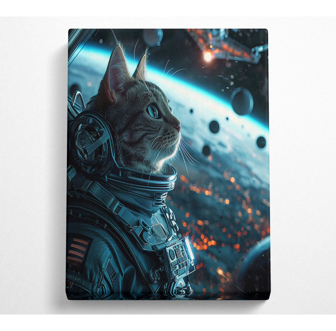 Katze Astronaught Canvas Druck