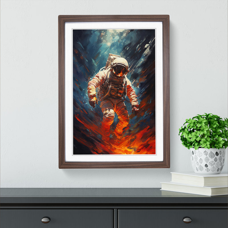 Single Picture Frame Print on Wood, Walnut Framed, 64cm H x 46cm W