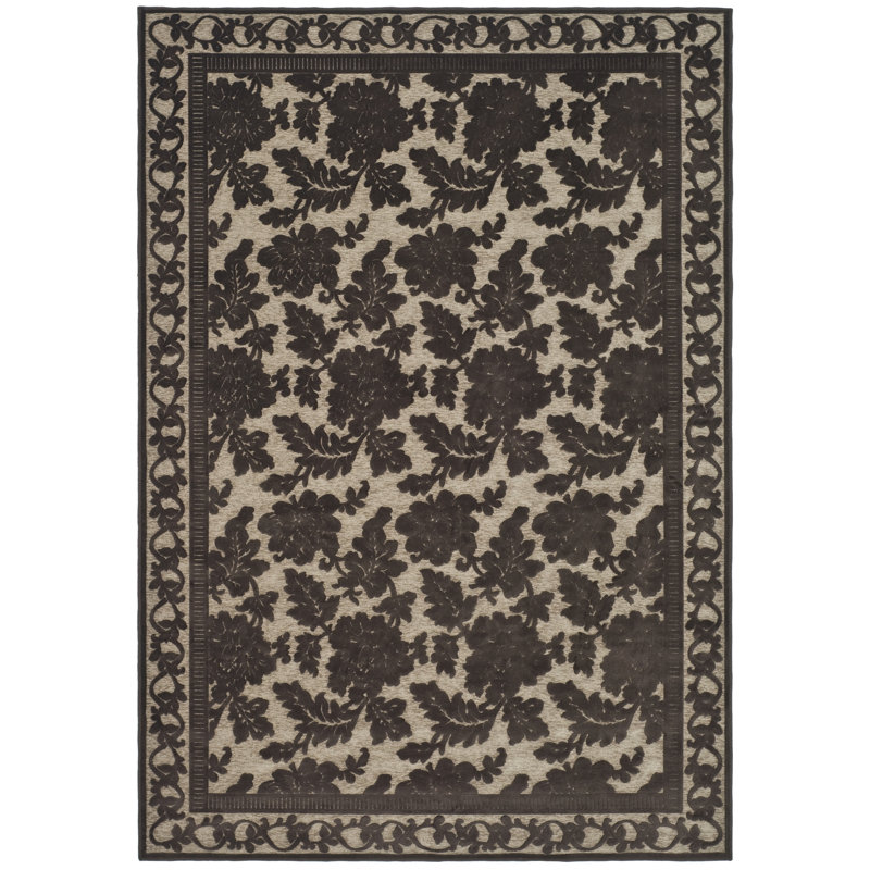 Tapis à motif de pivoines Martha Stewart, Rectangle 4 pi x 5 pi 7 po