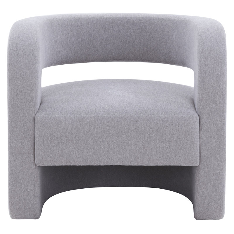 Fauteuil demi-tonneau l 32 "Anissa, Mélange de lin gris clair