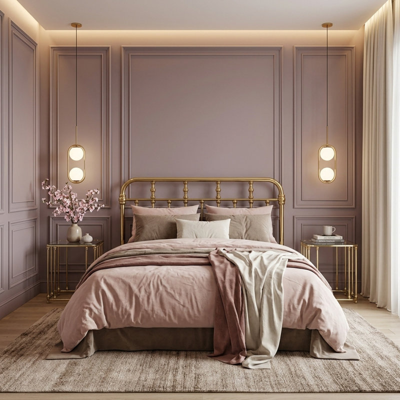 Lit en laiton Custom Couture, Laiton naturel