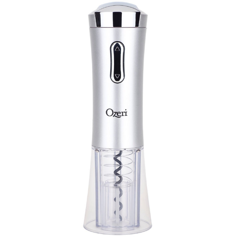 Ouvre-bouteille électrique avec coupe-capsule, bouchon verseur aérateur et bouchon de bouteille Nouveaux II, Argent