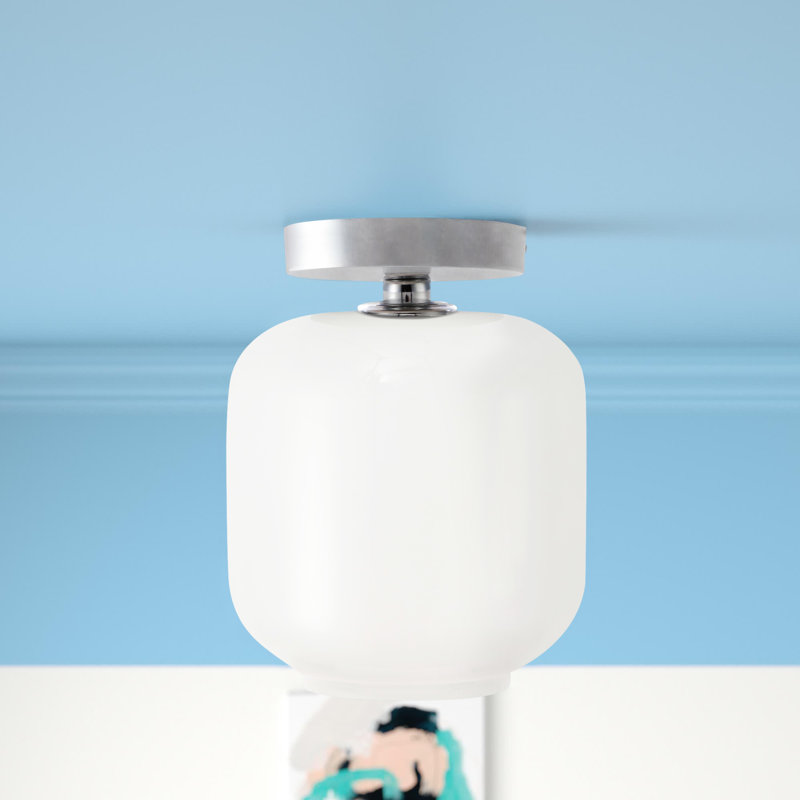 Plafonnier encastré 7 lumières Drinkard, Chrome chrome, Blanc