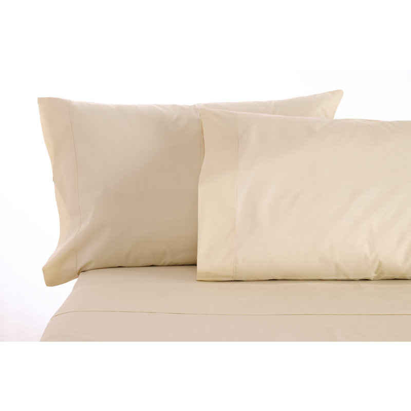 Ensemble de draps 100% coton 300 fils mySraps, Naturel, Ensemble de draps pour lit simple avec deux taies 
