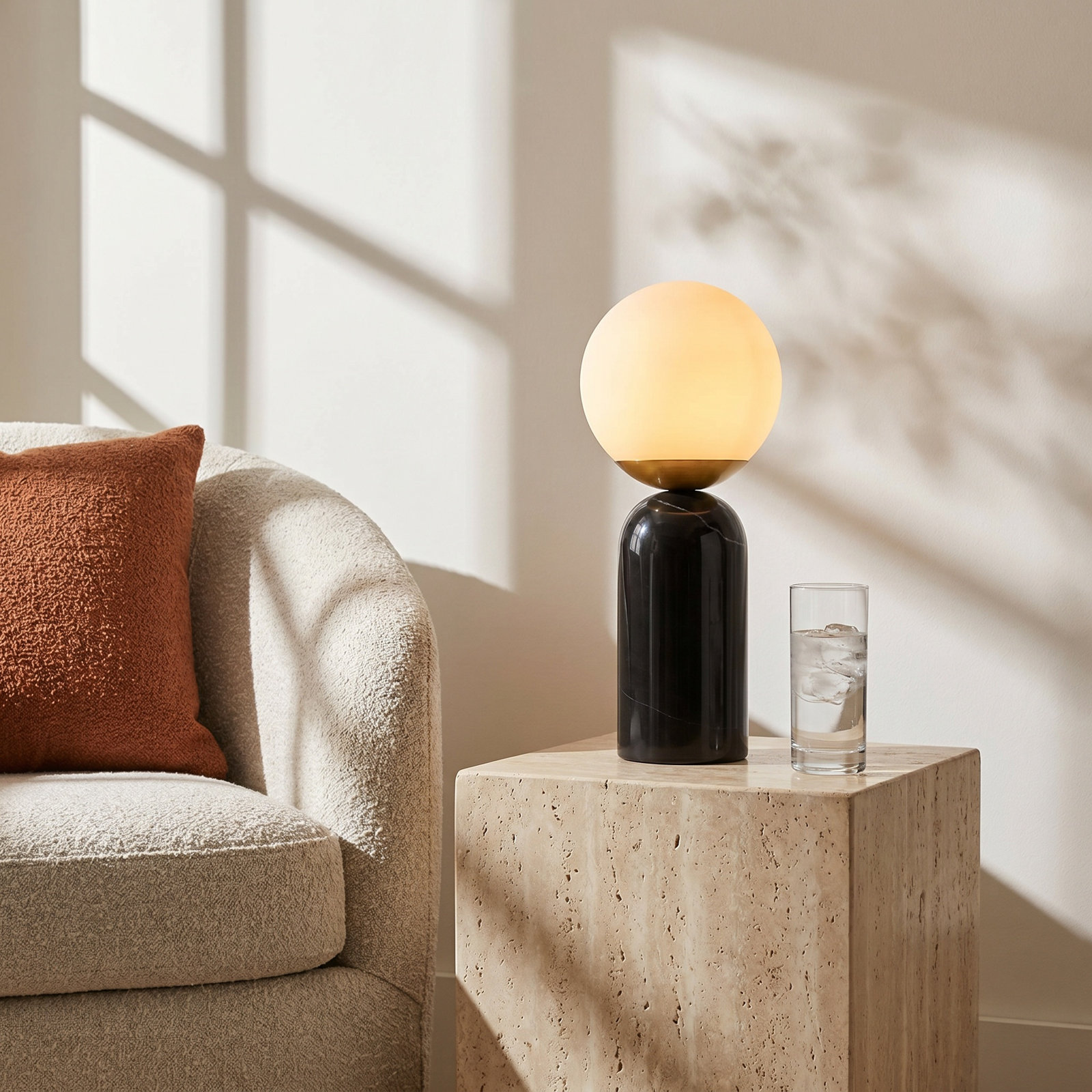 Marble Novelty Lamp, Black