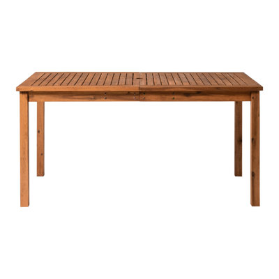 Table de salle à manger d'extérieur à plateau en bois d'acacia Contemporary
