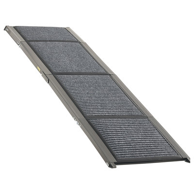 Dog Ramp for Cars, Folding Pet Ramps for Medium & Large Dogs up to 113 kg, Pet Stair Ramp with Non-Slip Felt Rug Surface, Portable Outdoor Dog Car Ramps for SUV & Truck