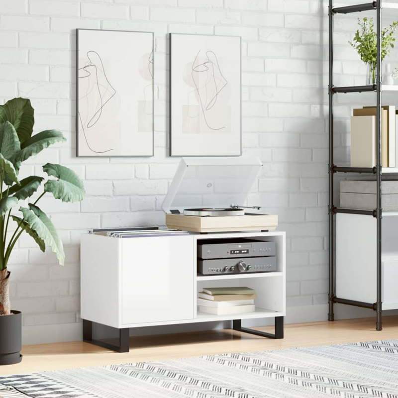 48 cm H Multimedia Storage, High Gloss White