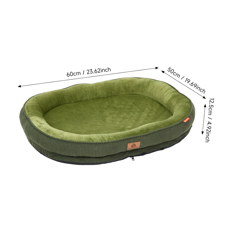 Corduroy Pet Bed, 12.5cm H x 60cm W x 50cm D